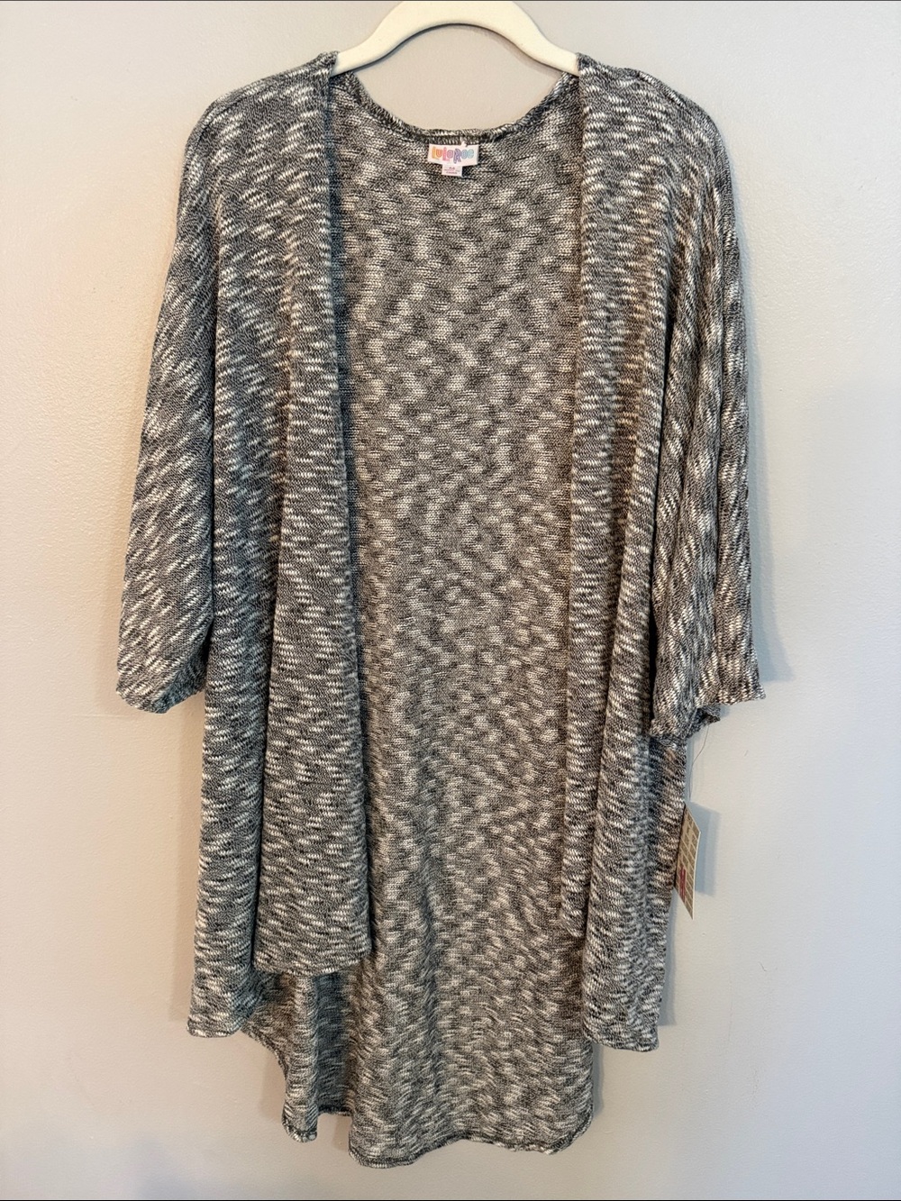 LuLaRoe Gray Marled Drape Cardigan